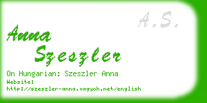 anna szeszler business card